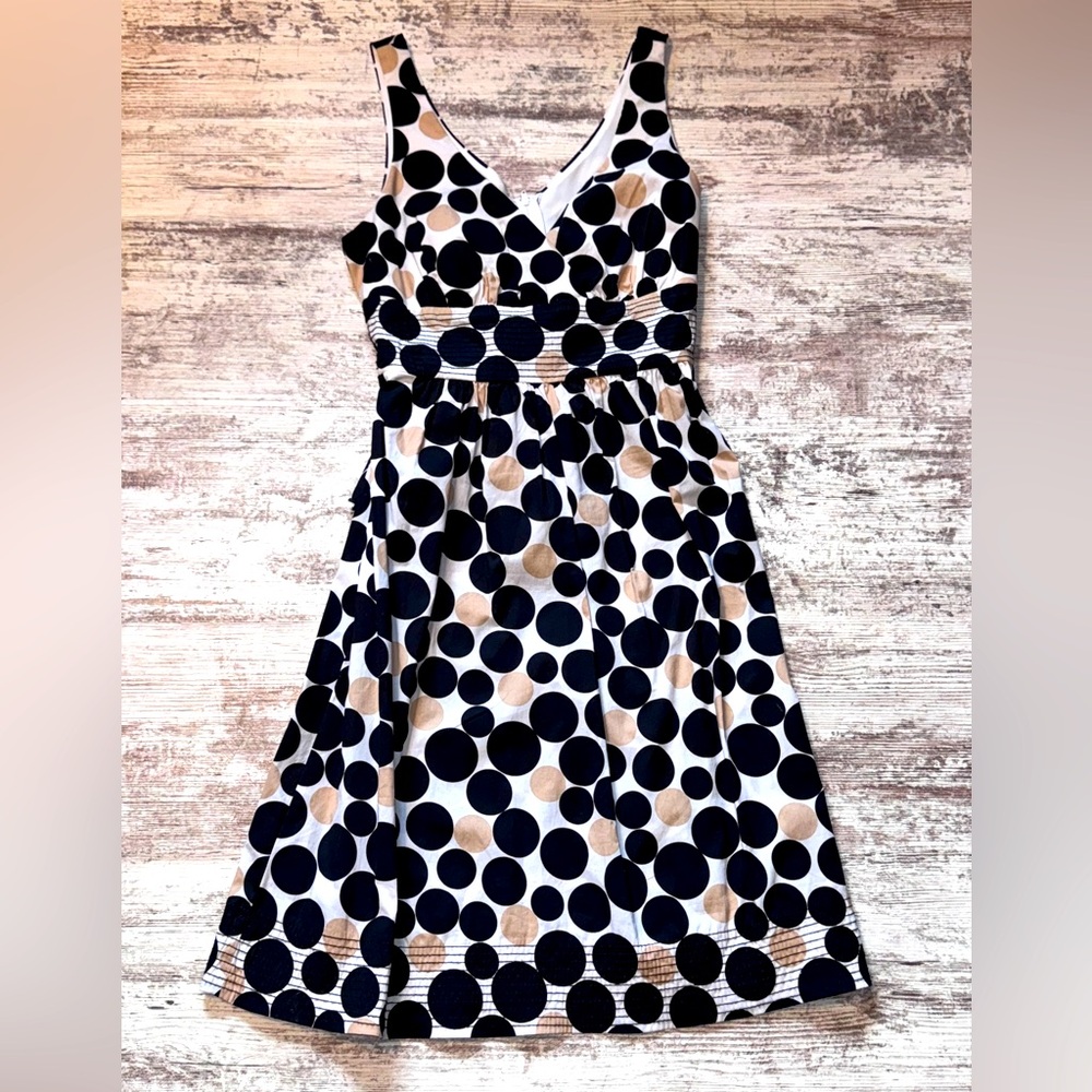 dressbarn Black and White Polka Dot‎ Midi Dress